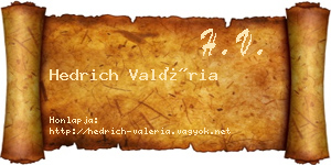 Hedrich Valéria névjegykártya